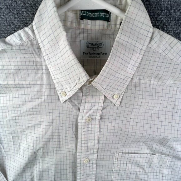 Gitman Bros For Fashion Post Louisville Button Up Shirt 16 34 Check USA Made - Picture 1 of 16